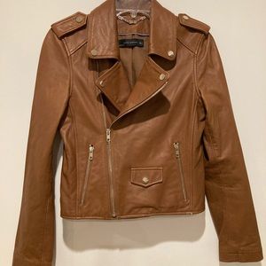 Zara Woman Cognac Moto Jacket, Size Small